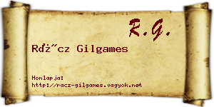 Rácz Gilgames névjegykártya